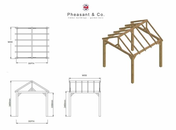 Wooden Gazebo Kit - Hot Tub Gazebo and BBQ Shelter