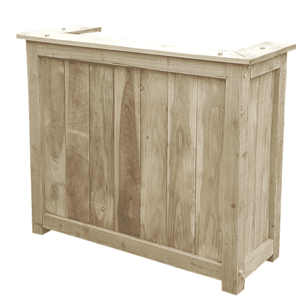 Treated softwood garden bar with internal shelves