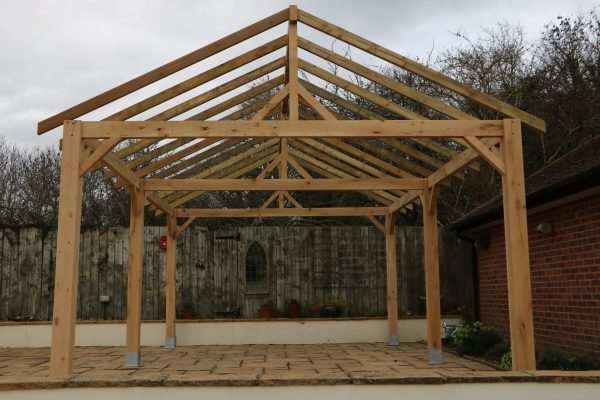 Large Garden Building Kit 5.8m x 3.8m, Oak Frame with Softwood Roof Timber - for Car Port Canopy, Garden Shelter, etc. - Image 2