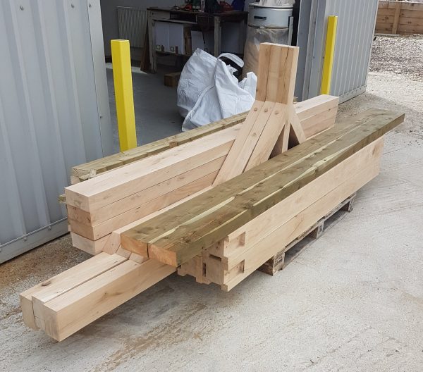 Large Garden Building Kit 5.8m x 3.8m, Oak Frame with Softwood Roof Timber - for Car Port Canopy, Garden Shelter, etc. - Image 7