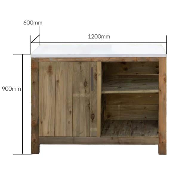Measurements of outdoor kitchen cabinets