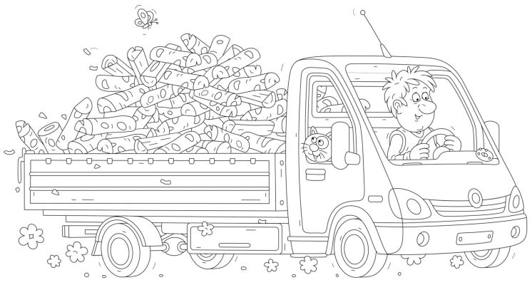 small truck carrying firewood to a village house Small truck carrying firewood to a village house animation