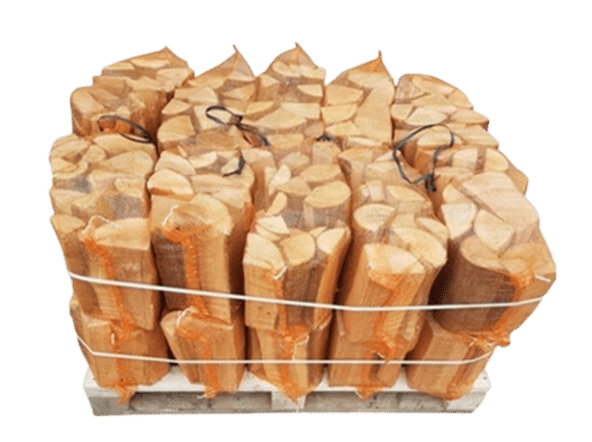 Pallet of bagged Kiln dried ash logs